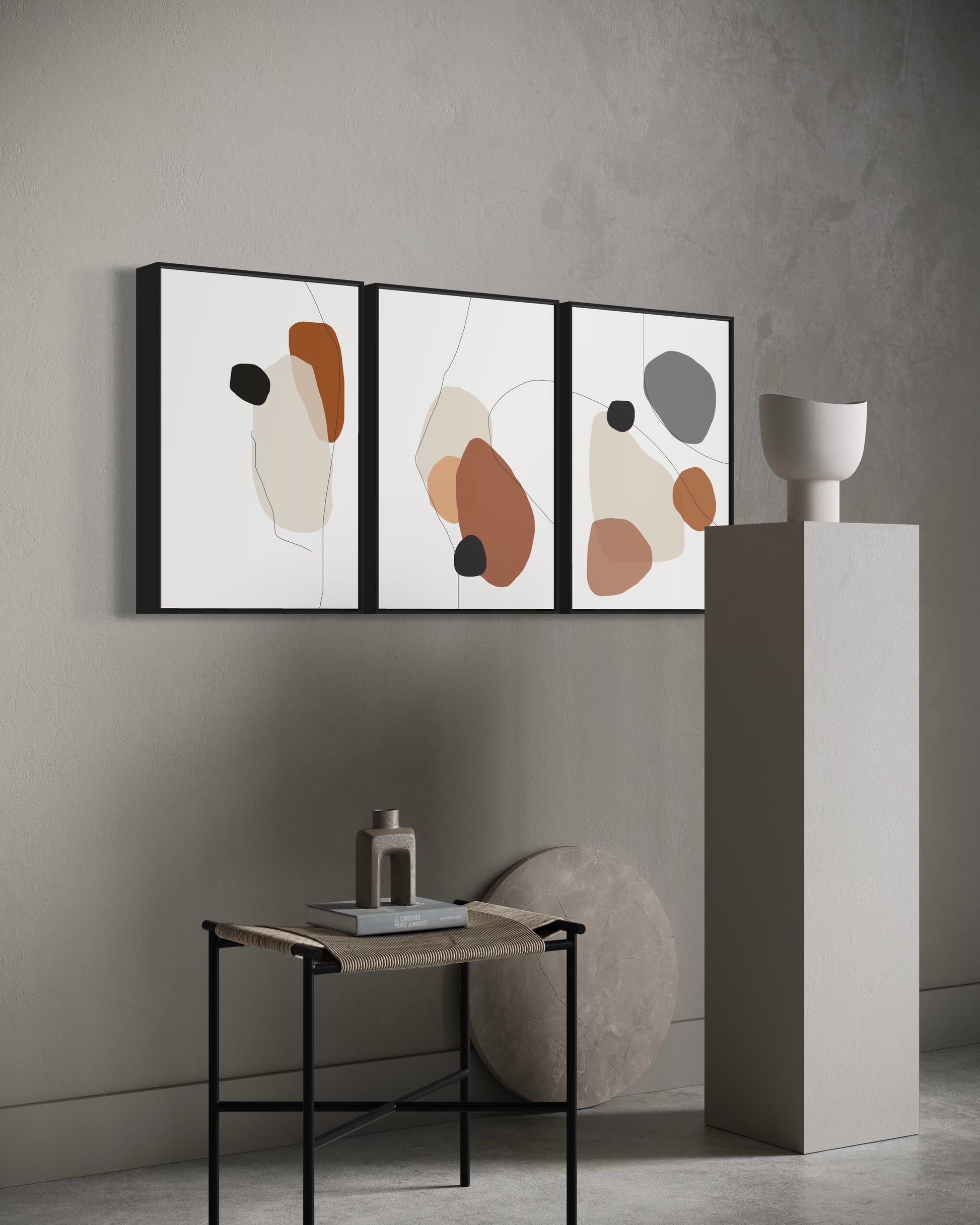 "ALIGNED" - Wall Art Set of 3 (Black Frame)