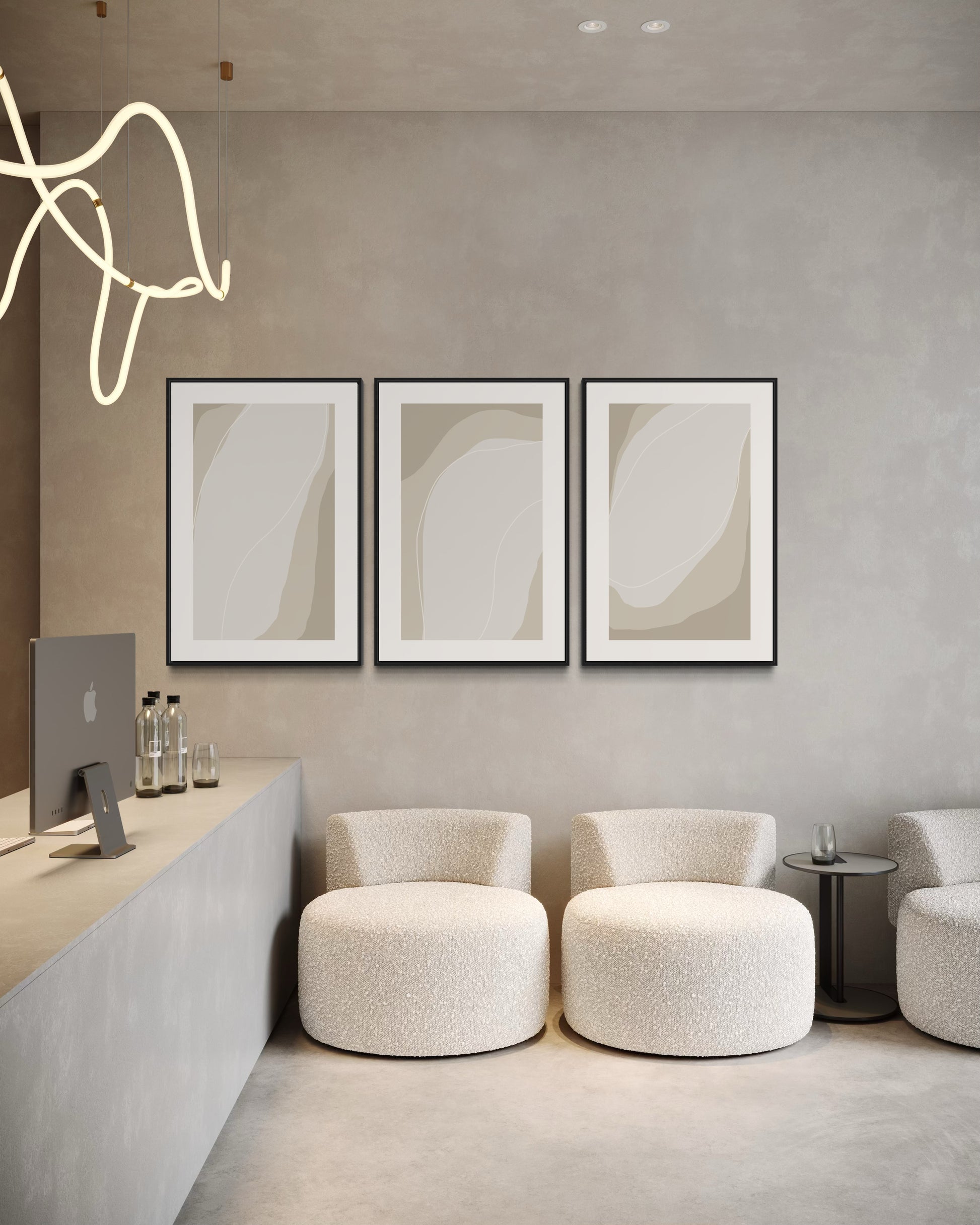 "SURROUNDING ENERGY" - Wall Art Set of 3 (Black Frame)