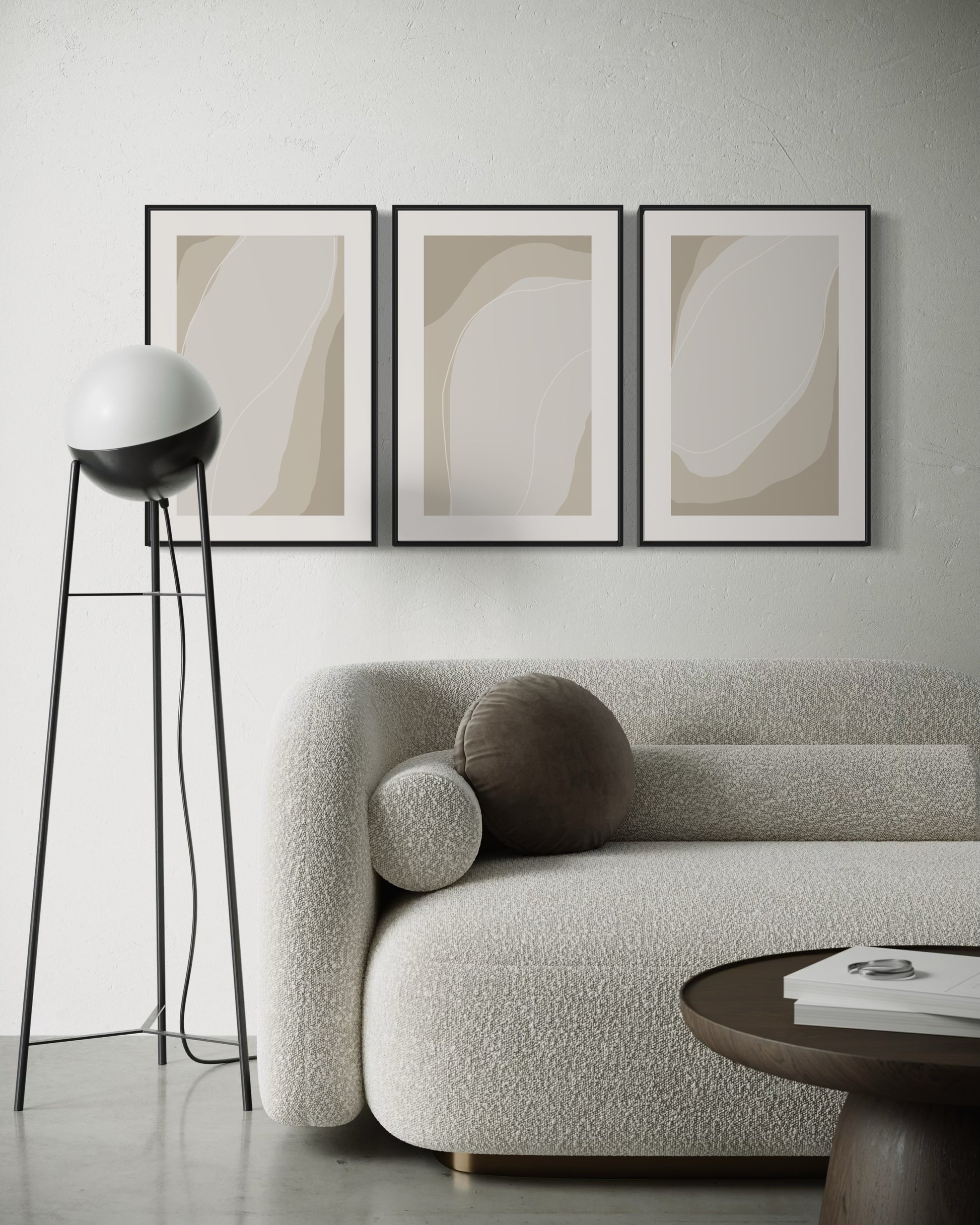 "SURROUNDING ENERGY" - Wall Art Set of 3 (Black Frame)