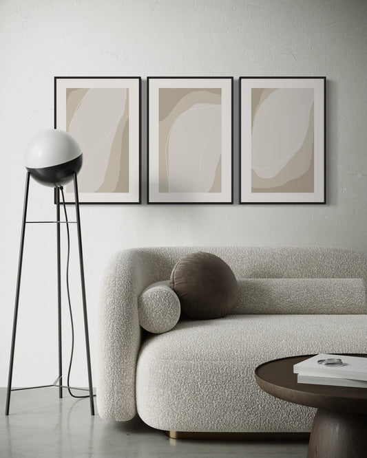 "SURROUNDING ENERGY" - Wall Art Set of 3 (Black Frame)