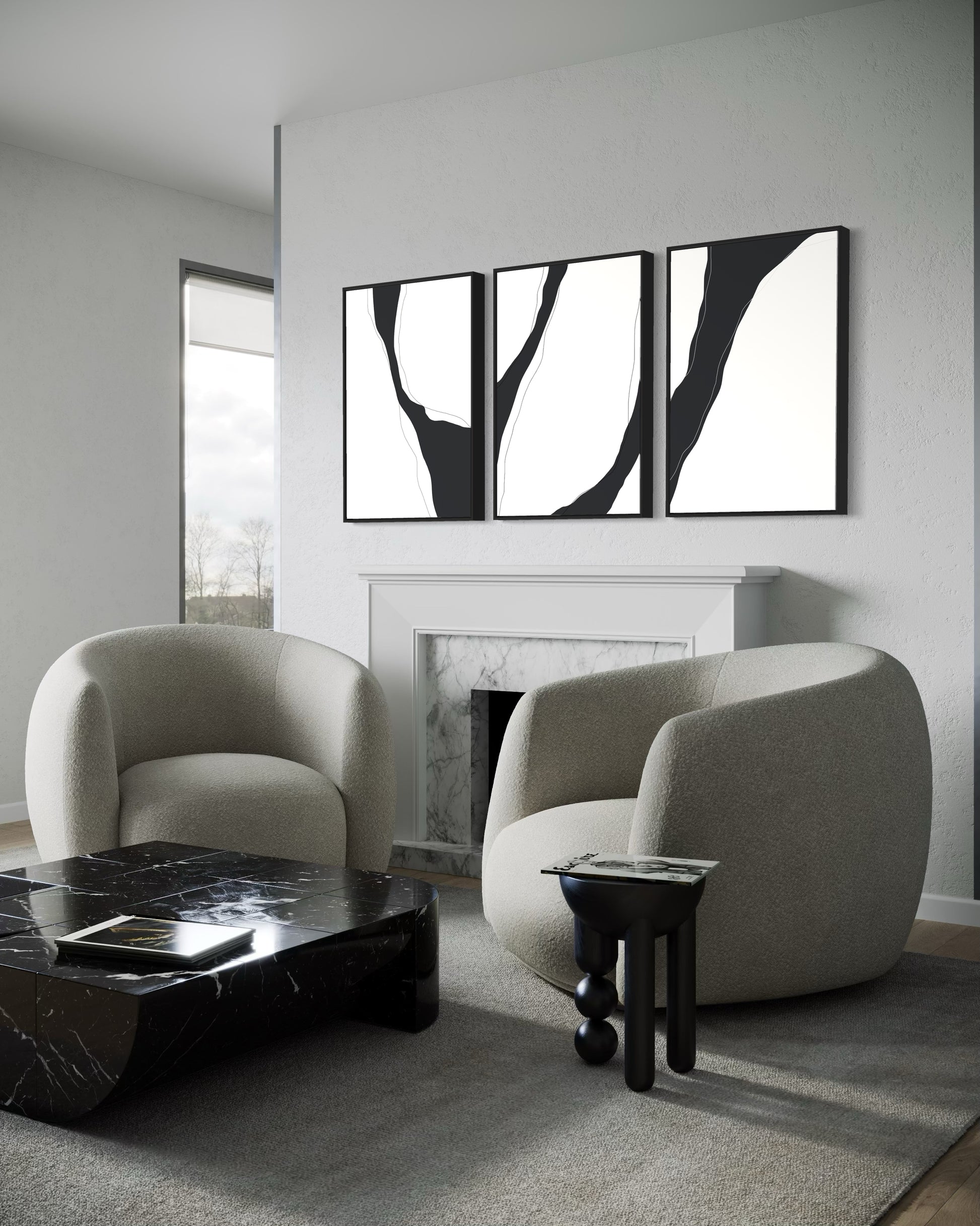 "MODERNICO" - Wall Art Set of 3 (Black Frame)