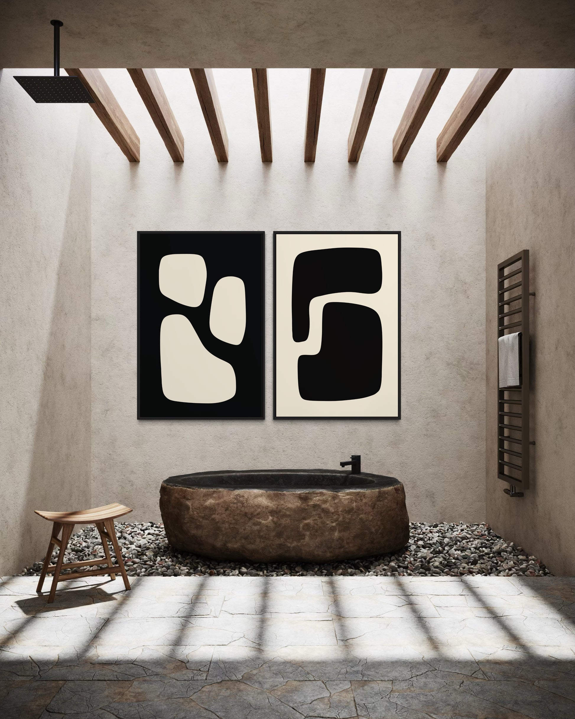 "JAPANDI 3" - Wall Art Set of 2 (Black Frame)