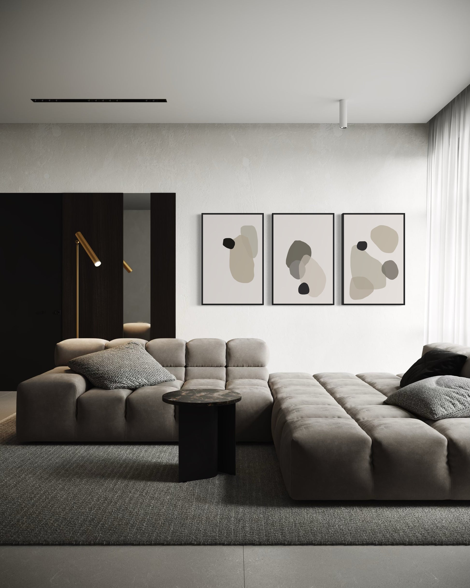 "LOFT" - Wall Art Set of 3 (Black Frame)