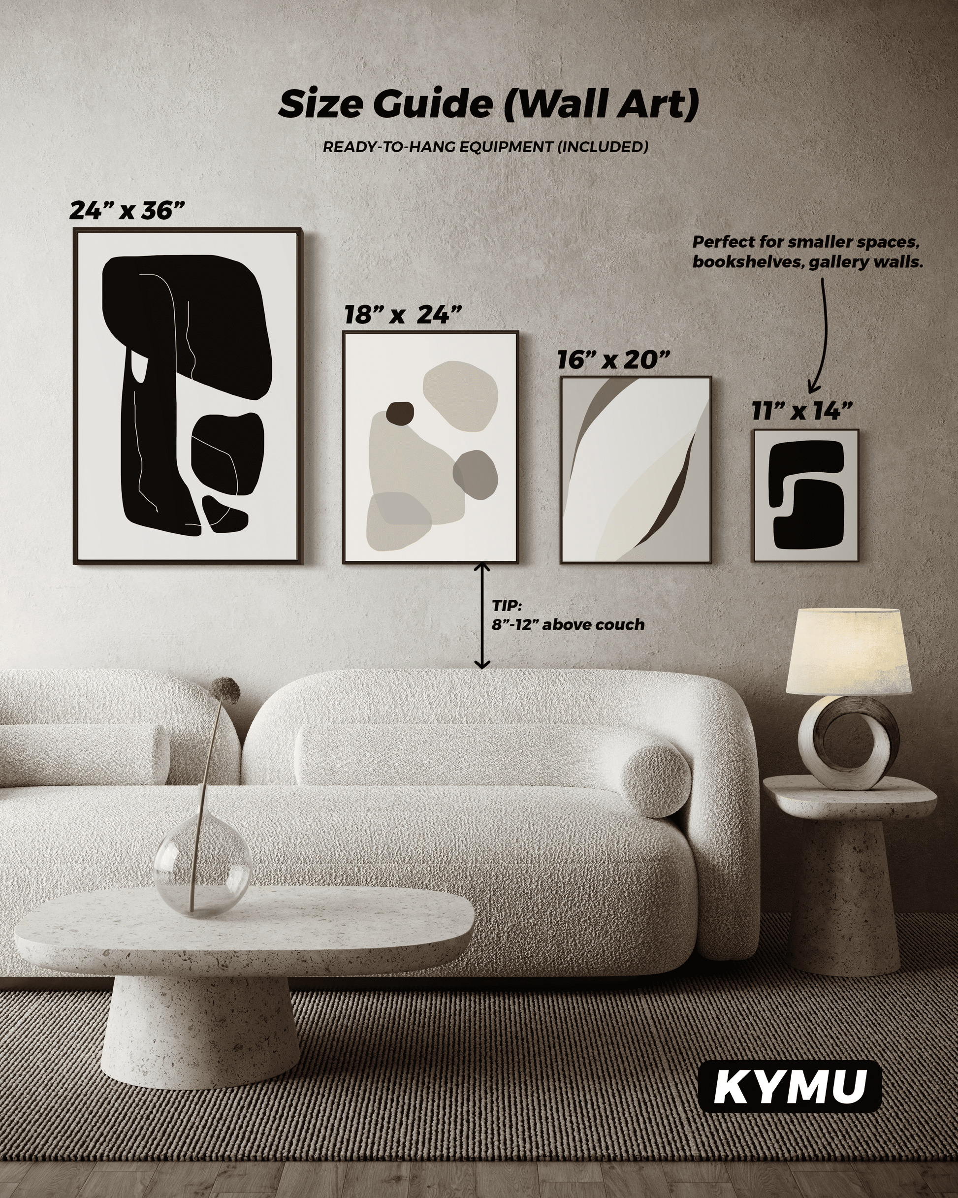 JAPANDI 1 - Framed Wall Art Set of 2 (Black Frame)