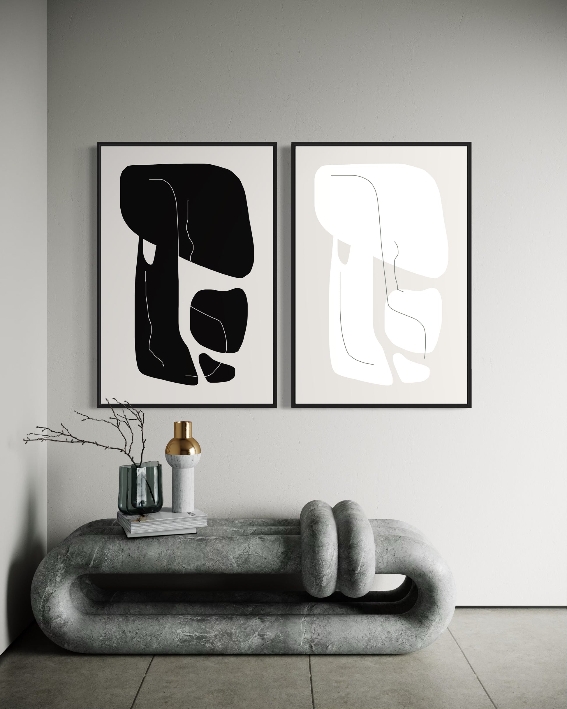 "ELEVATED" - Wall Art Set of 2 (Black Frame)