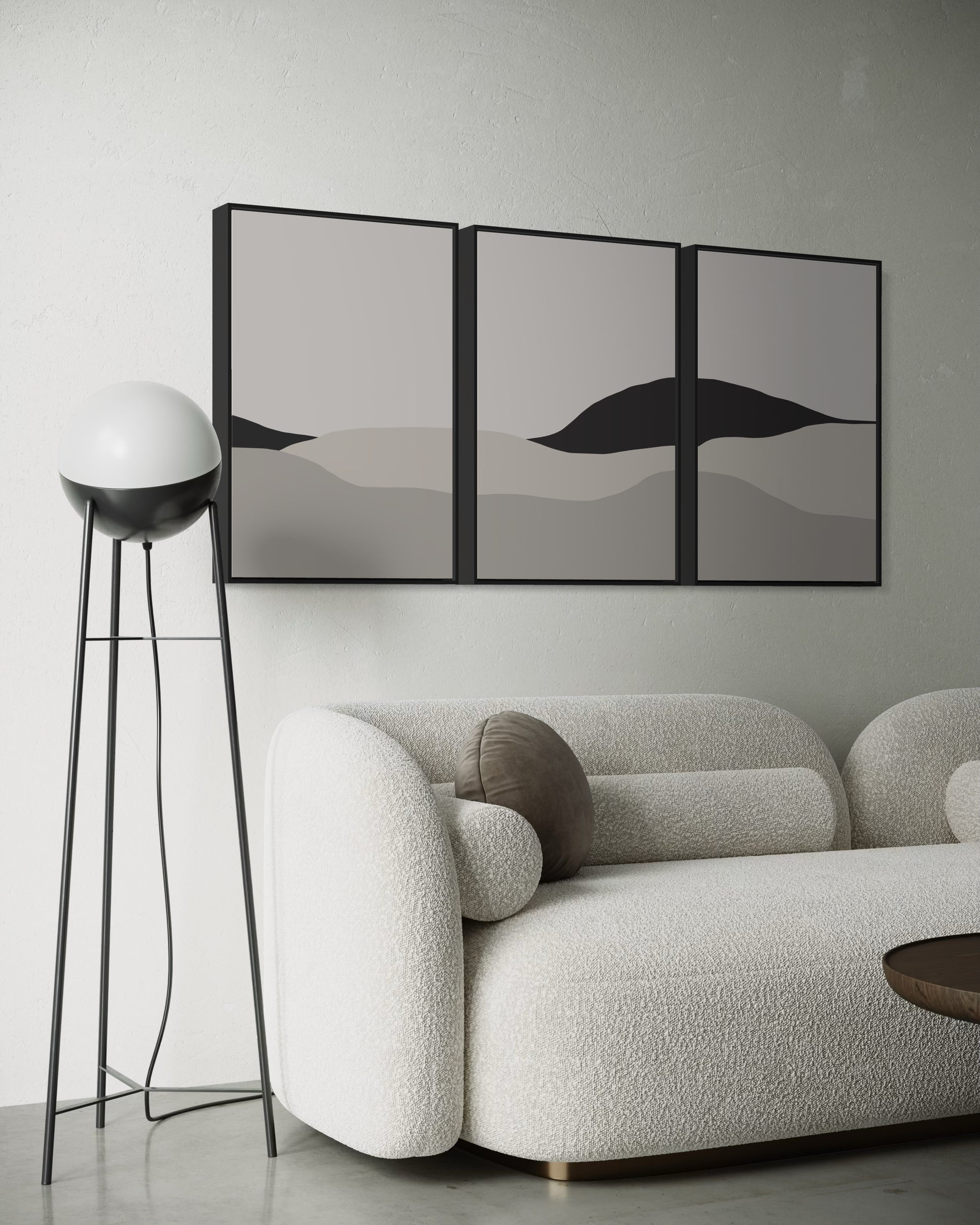 "DUNES" - Wall Art Set of 3 (Black Frame)