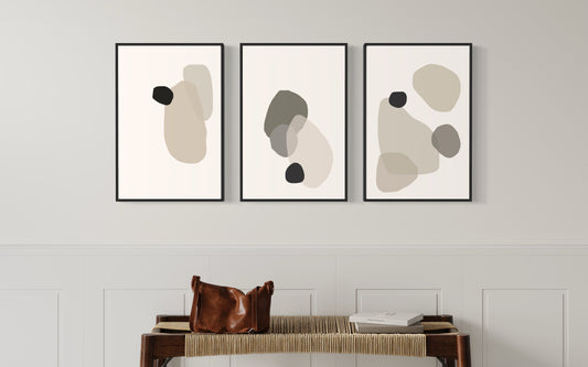 "ABSTRACT ROCKS" - Poster Print Set of 3 - Bundle