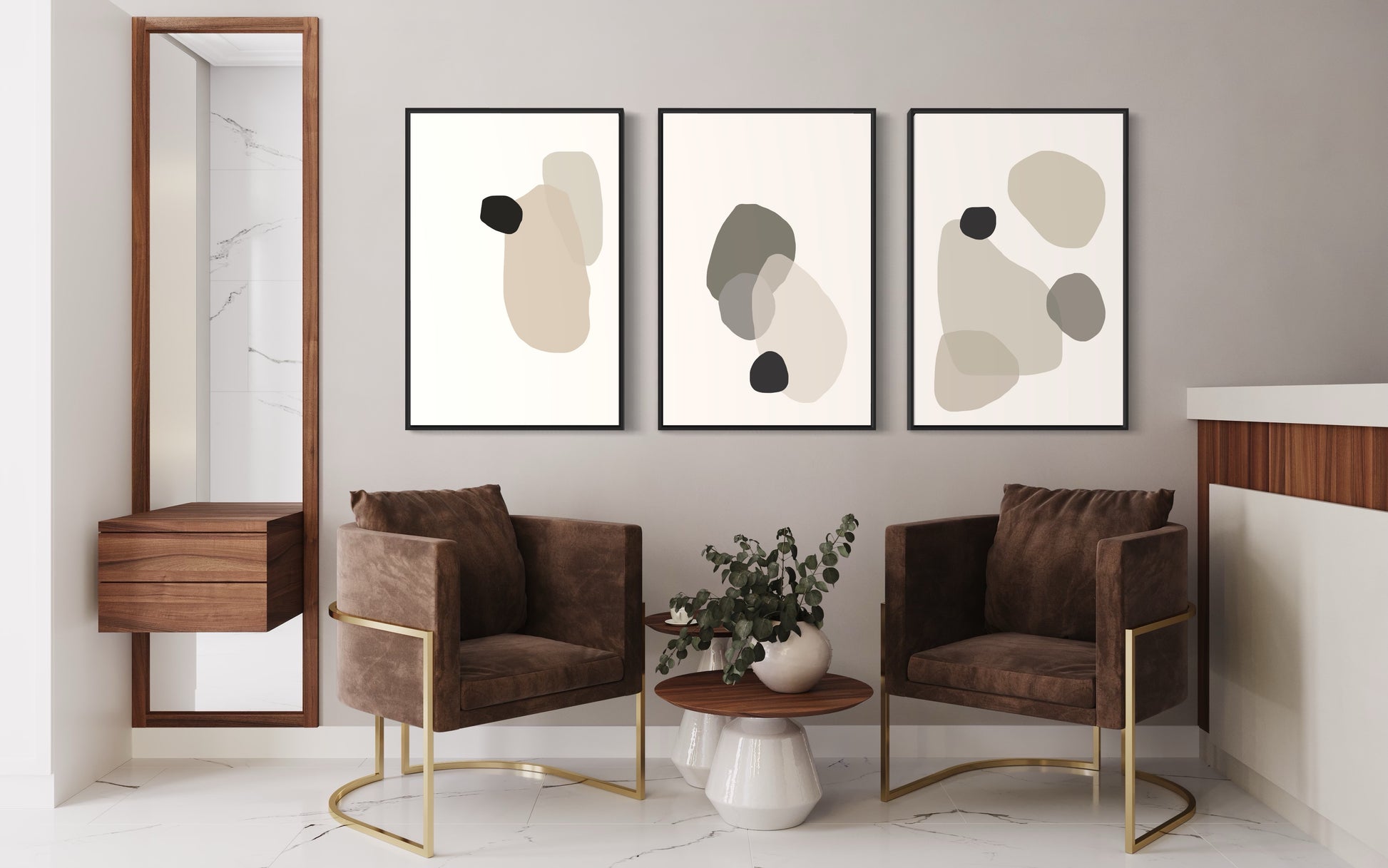 "ABSTRACT ROCKS" - Poster Print Set of 3 - Bundle