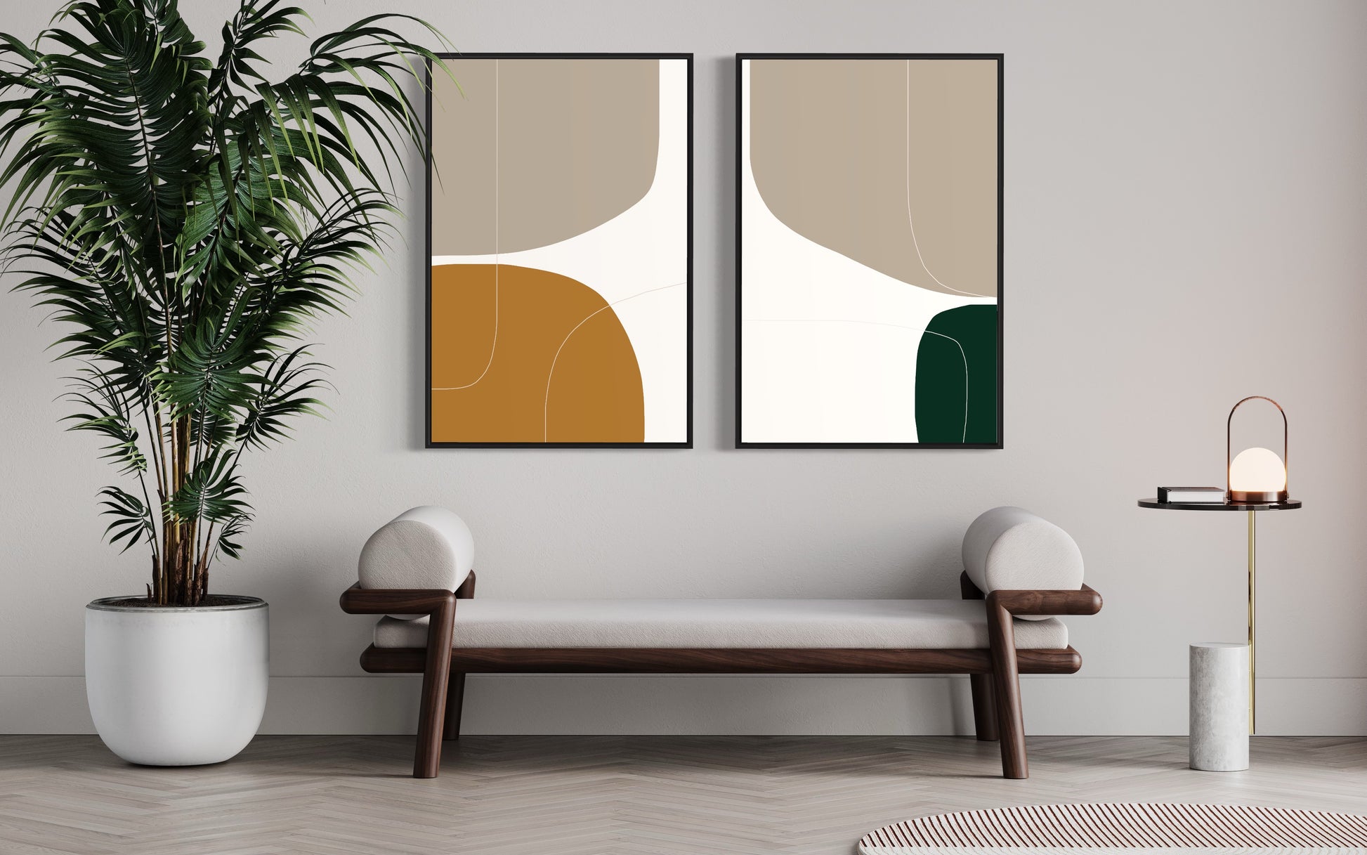 "EARTH" - Wall Art Set of 2 (Black Frame)