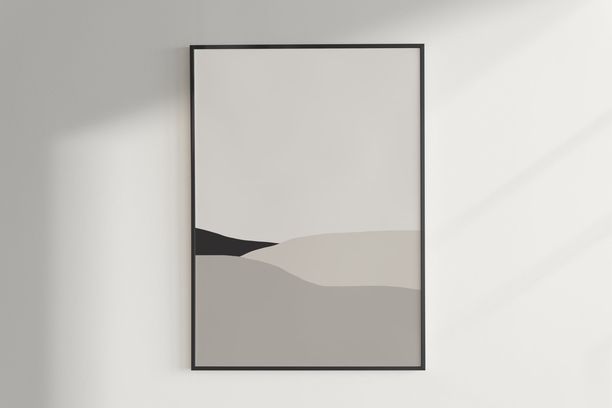 "DUNES" - Juego de 3 cuadros de arte mural (marco negro)