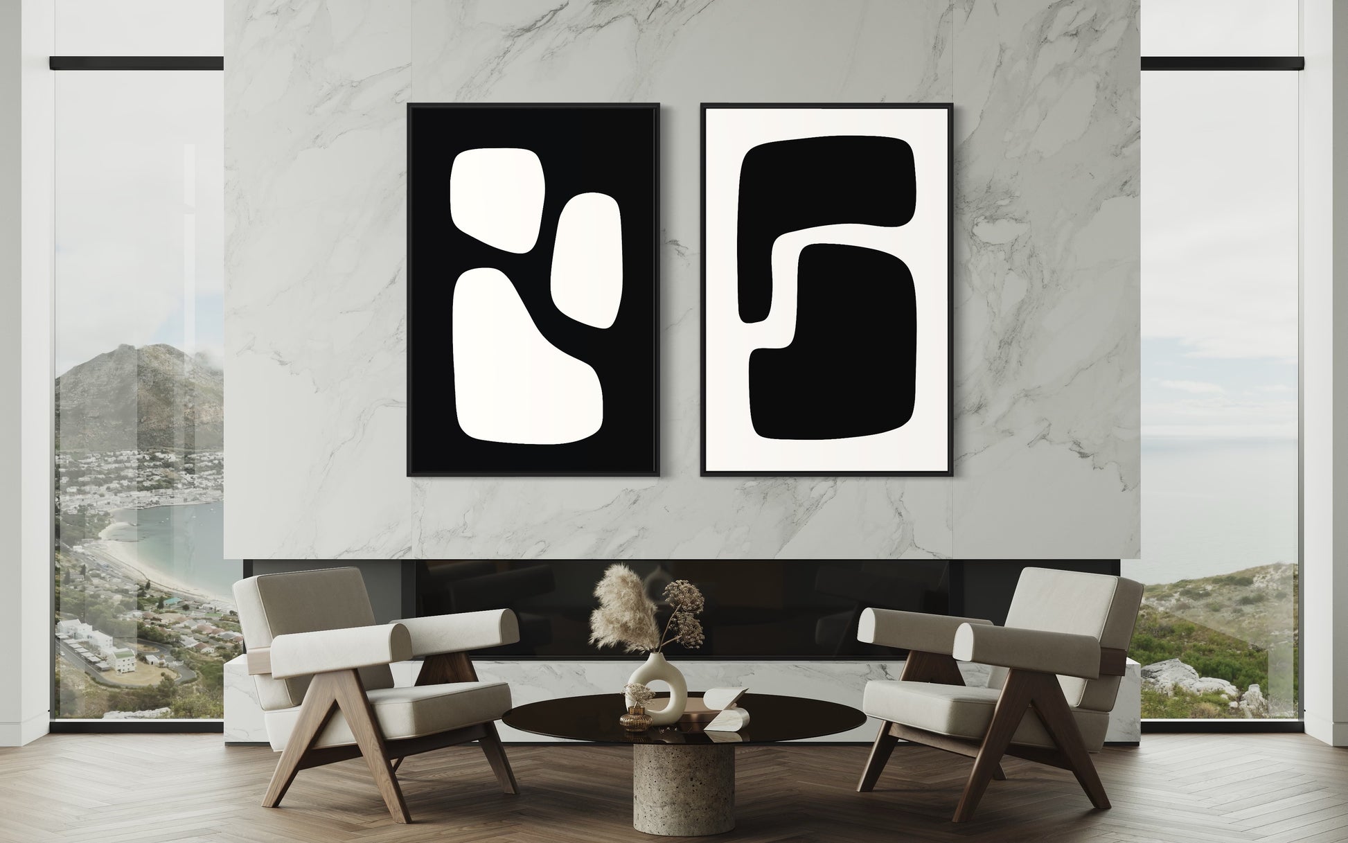 JAPANDI 1 - Framed Wall Art Set of 2