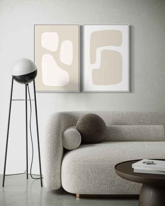 "JAPANDI 2" - Wall Art Set of 2 (White Frame)