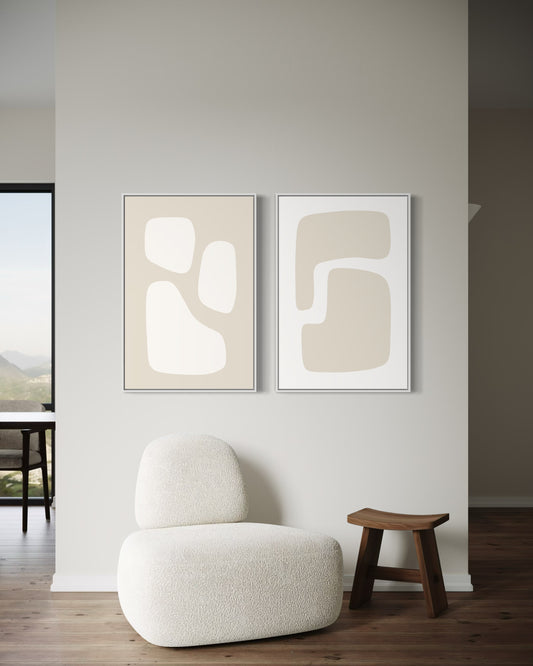 "JAPANDI 2" - Wall Art Set of 2 (White Frame)