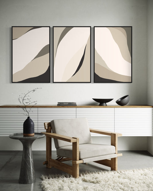 "CORE" - Wall Art Set of 3 (Black Frame)