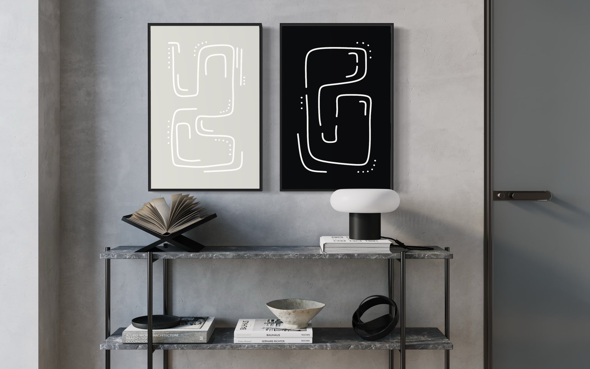 "SHAKY" - Wall Art Set of 2 (Black Frame)