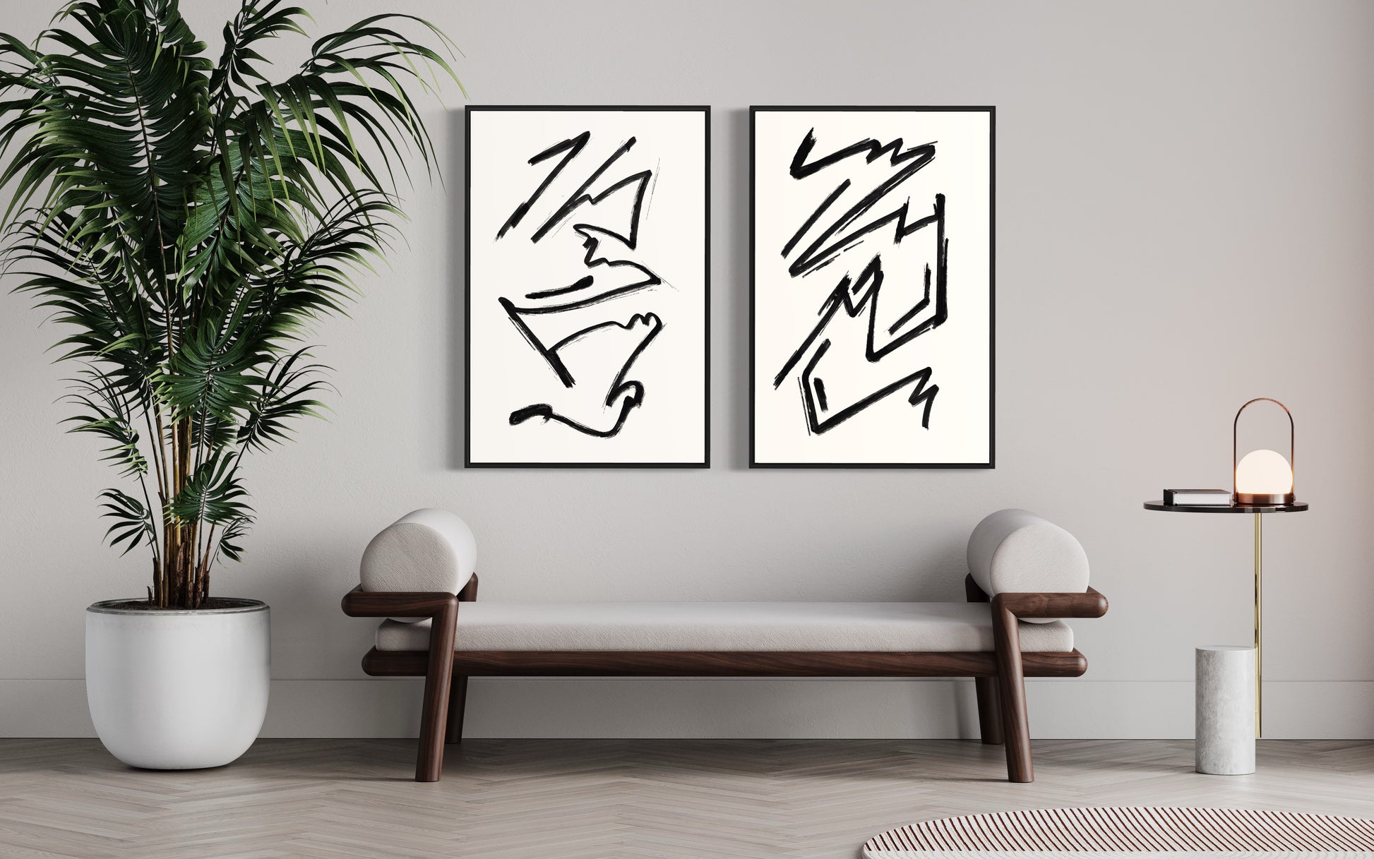 "EROS" - Wall Art Set of 2 (Black Frame)