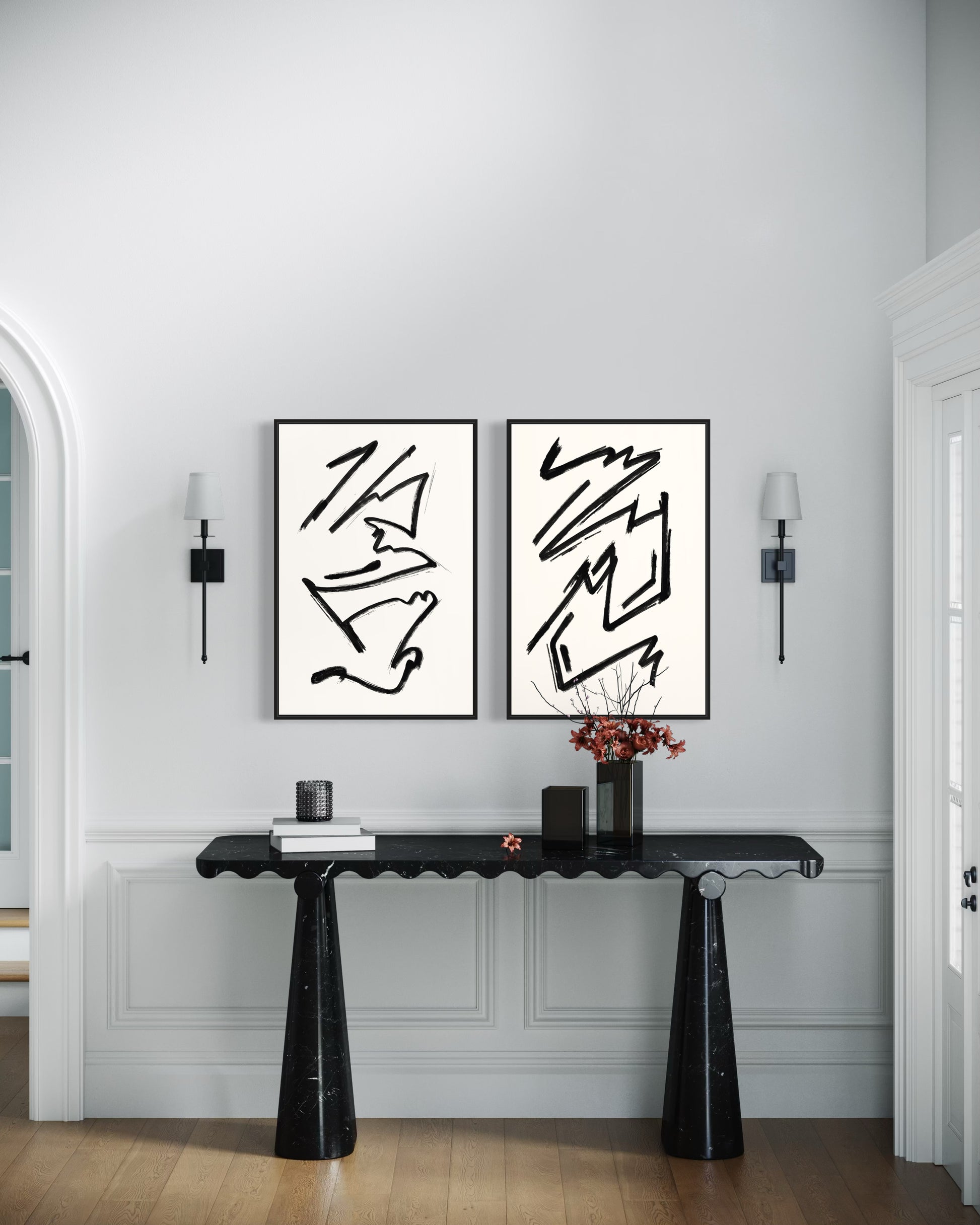 "EROS" - Wall Art Set of 2 (Black Frame)