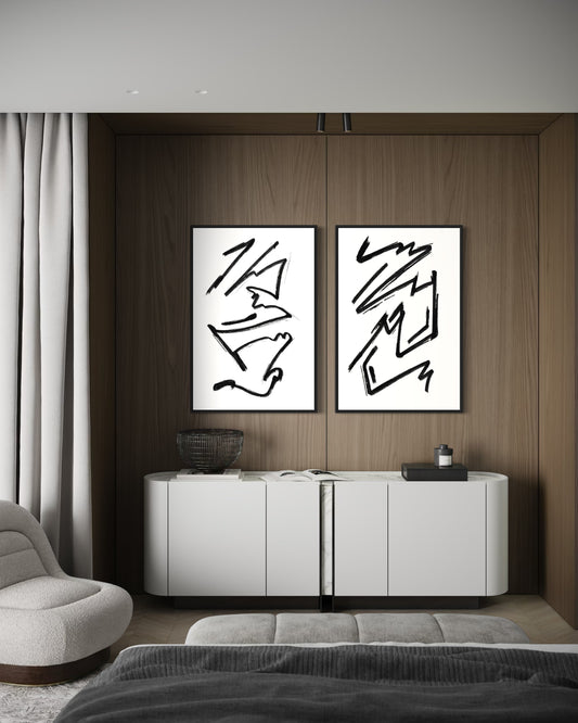 "EROS" - Wall Art Set of 2 (Black Frame)