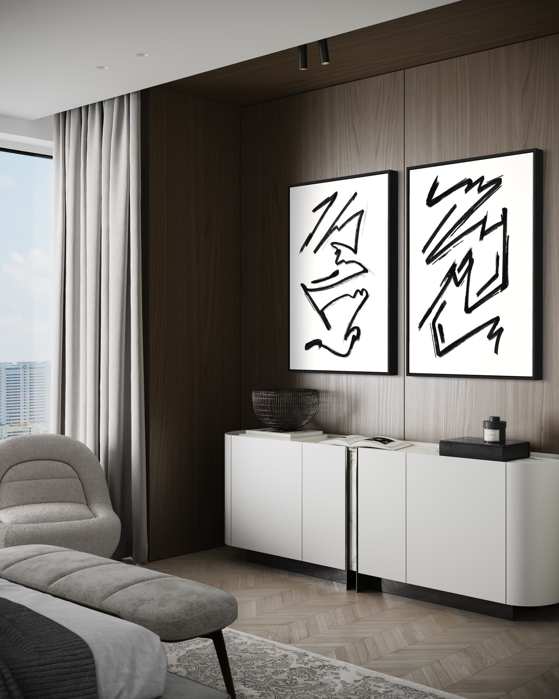 "EROS" - Wall Art Set of 2 (Black Frame)