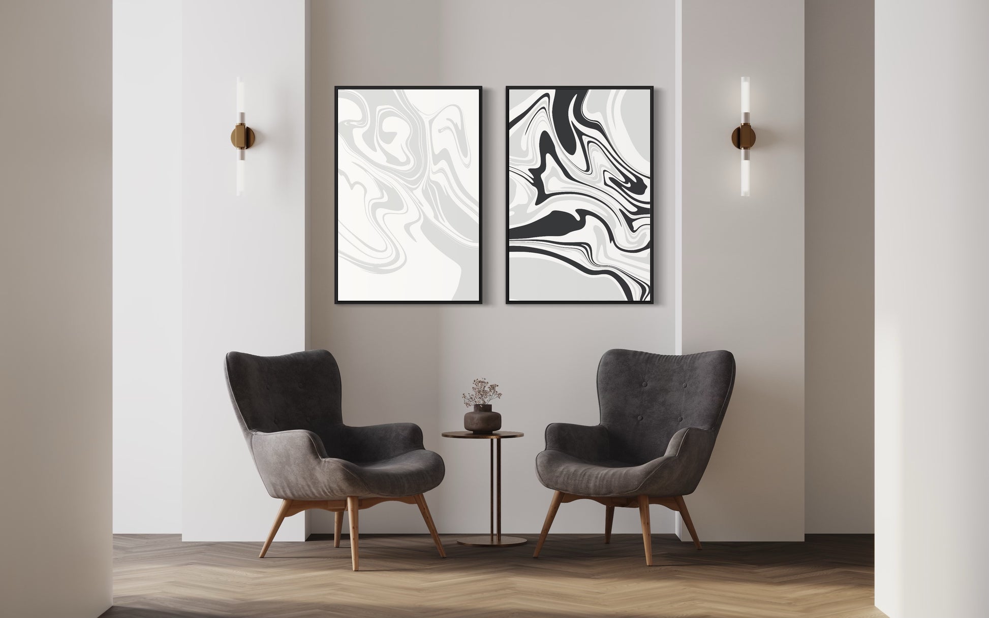 "MONOCHROME VISION" - Poster Print Set of 2 - Bundle