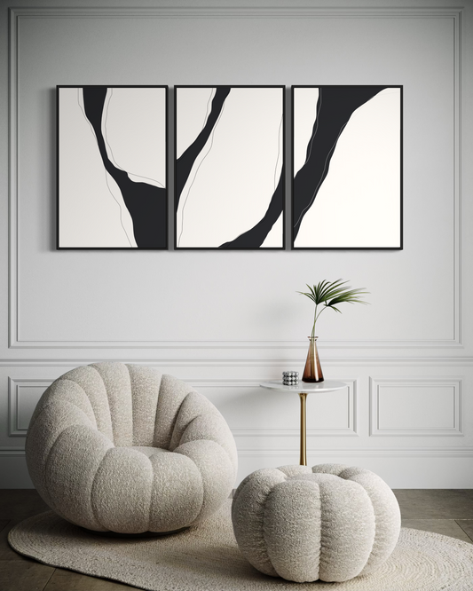 "MODERNICO" - Wall Art Set of 3 (Black Frame)