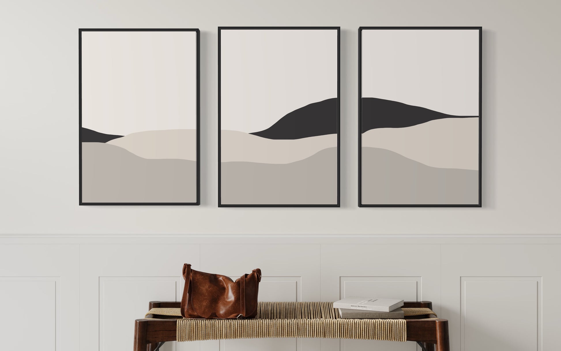 "DUNES" - Wall Art Set of 3 (Black Frame)