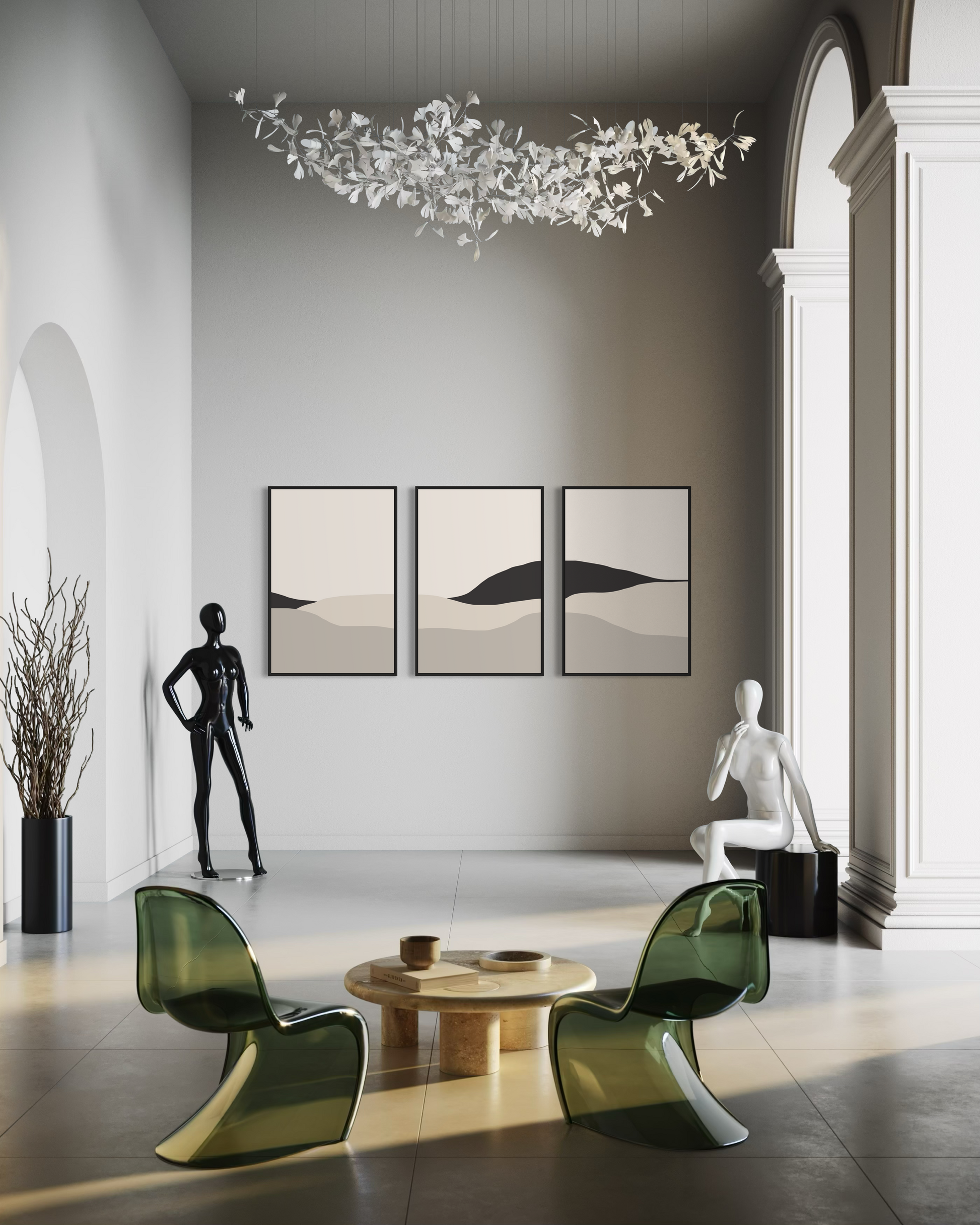 "DUNES" - Wall Art Set of 3 (Black Frame)