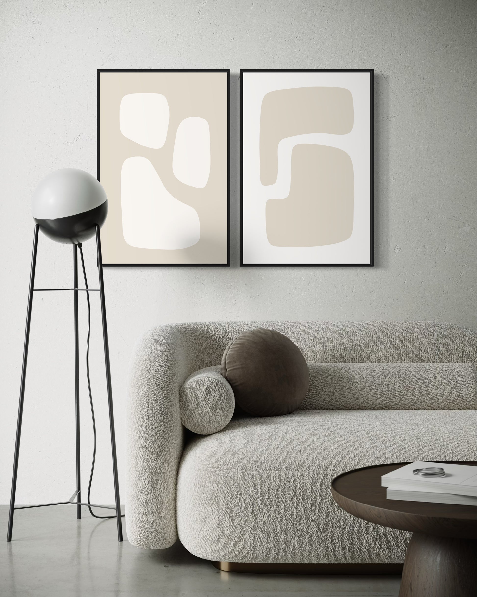 "JAPANDI 2" - Wall Art Set of 2 (Black Frame)