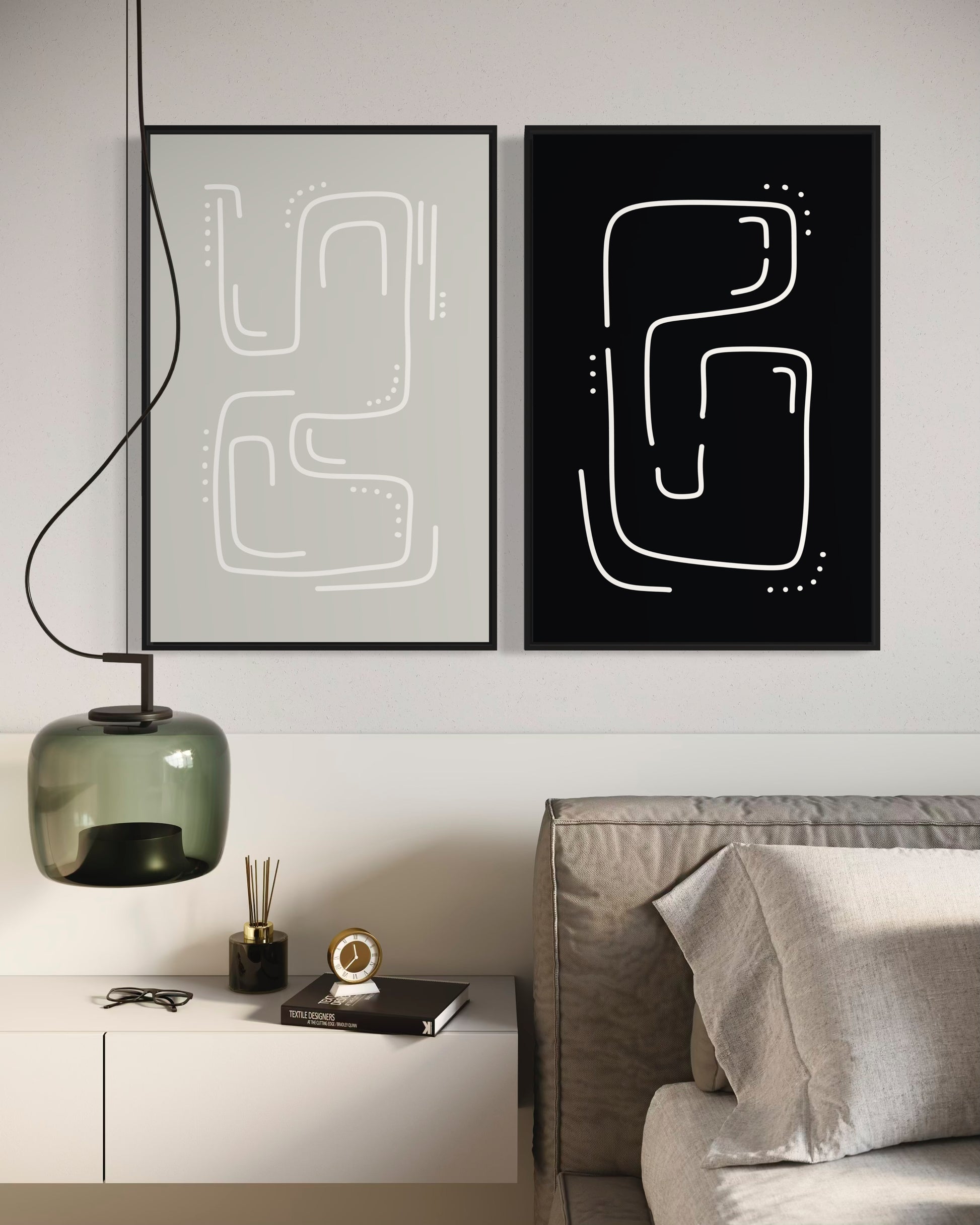 "SHAKY" - Wall Art Set of 2 (Black Frame)