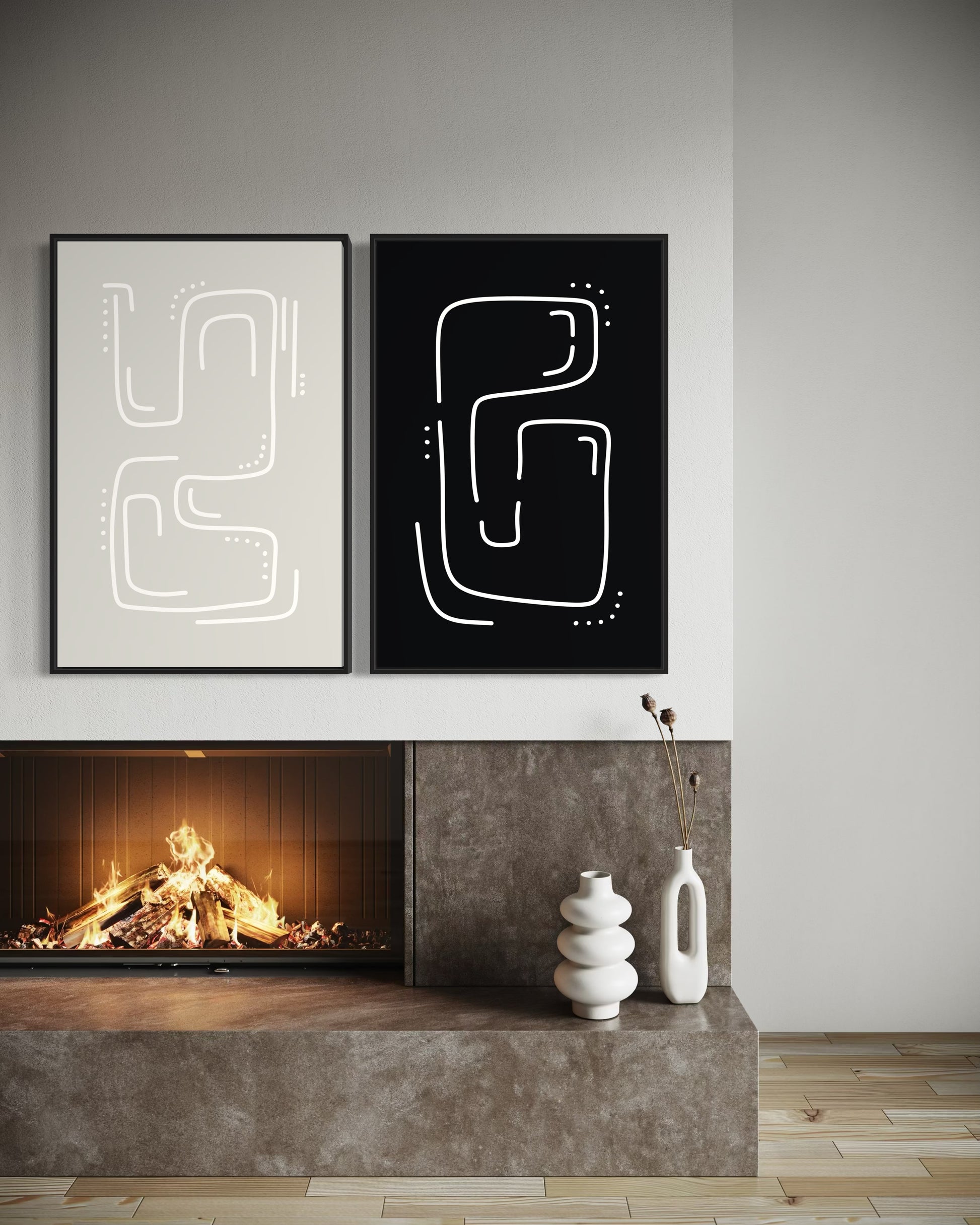 "SHAKY" - Wall Art Set of 2 (Black Frame)