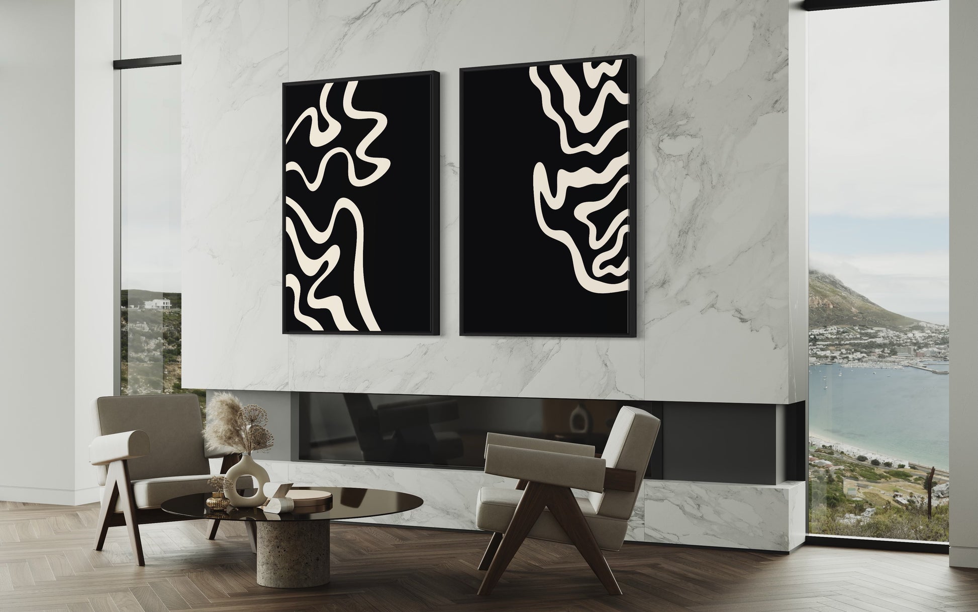 "TANGLED" - Wall Art Set of 2 (Black Frame)