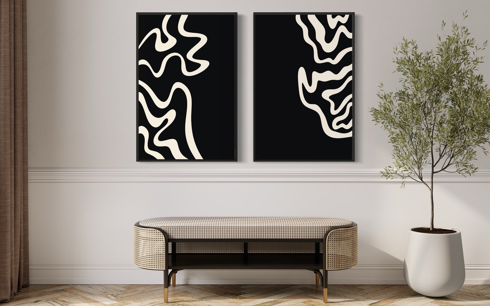 "TANGLED" - Wall Art Set of 2 (Black Frame)