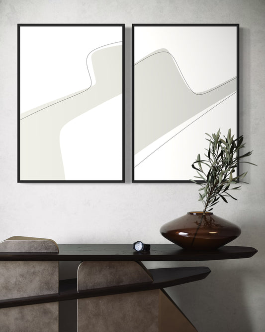 "REFLECTION" - Wall Art Set of 2 (Black Frame)