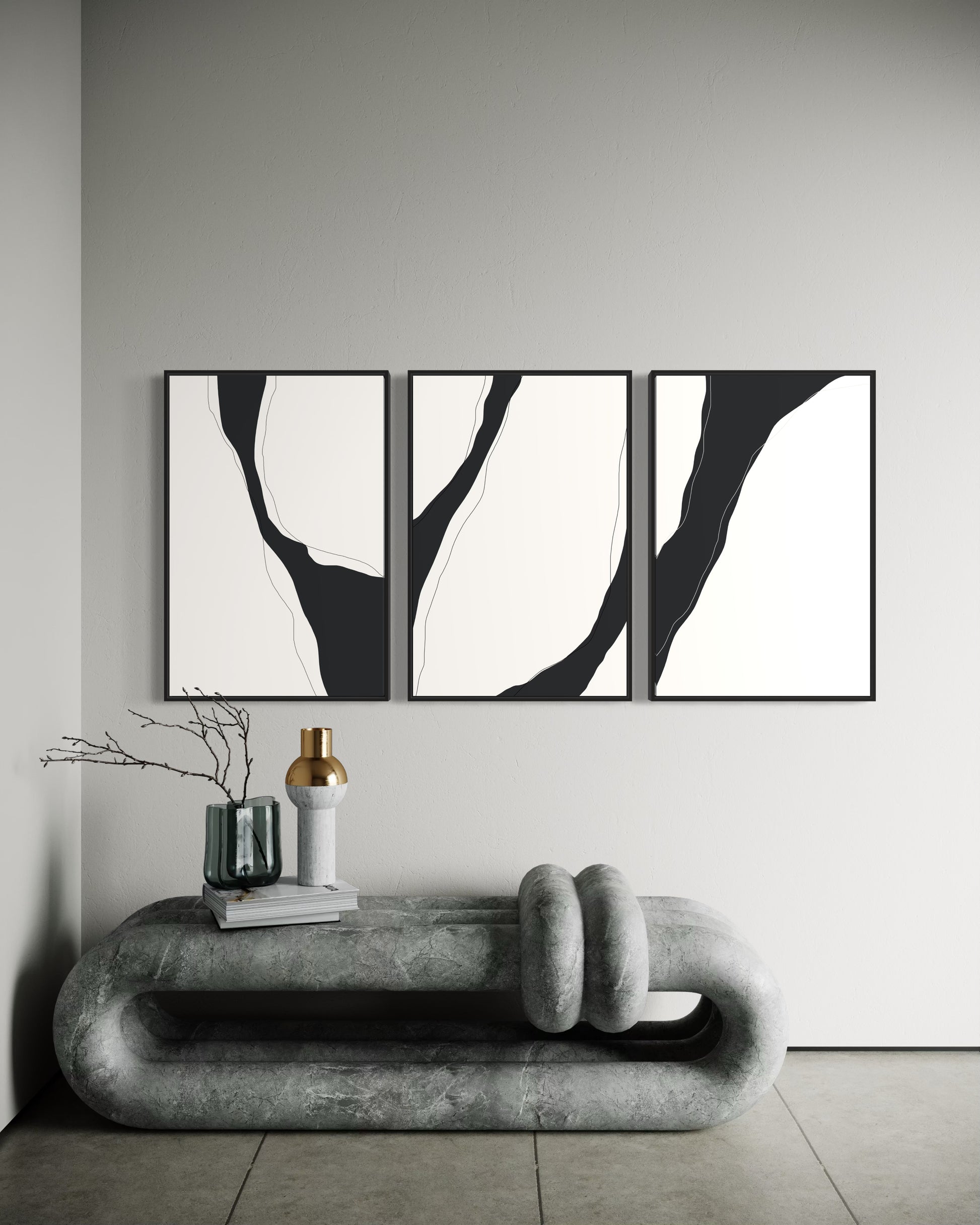 "MODERNICO" - Wall Art Set of 3 (Black Frame)