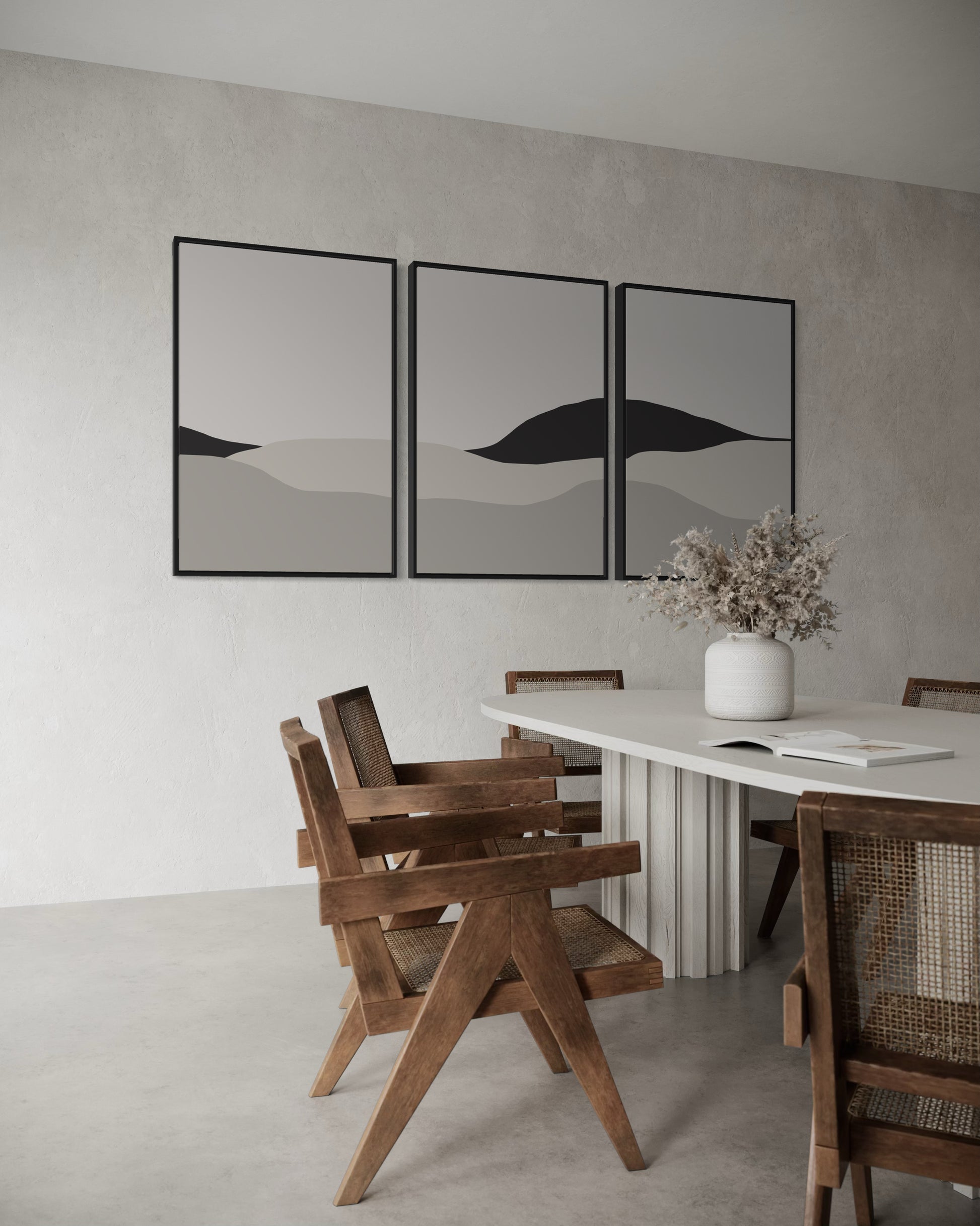 "DUNES" - Wall Art Set of 3 (Black Frame)