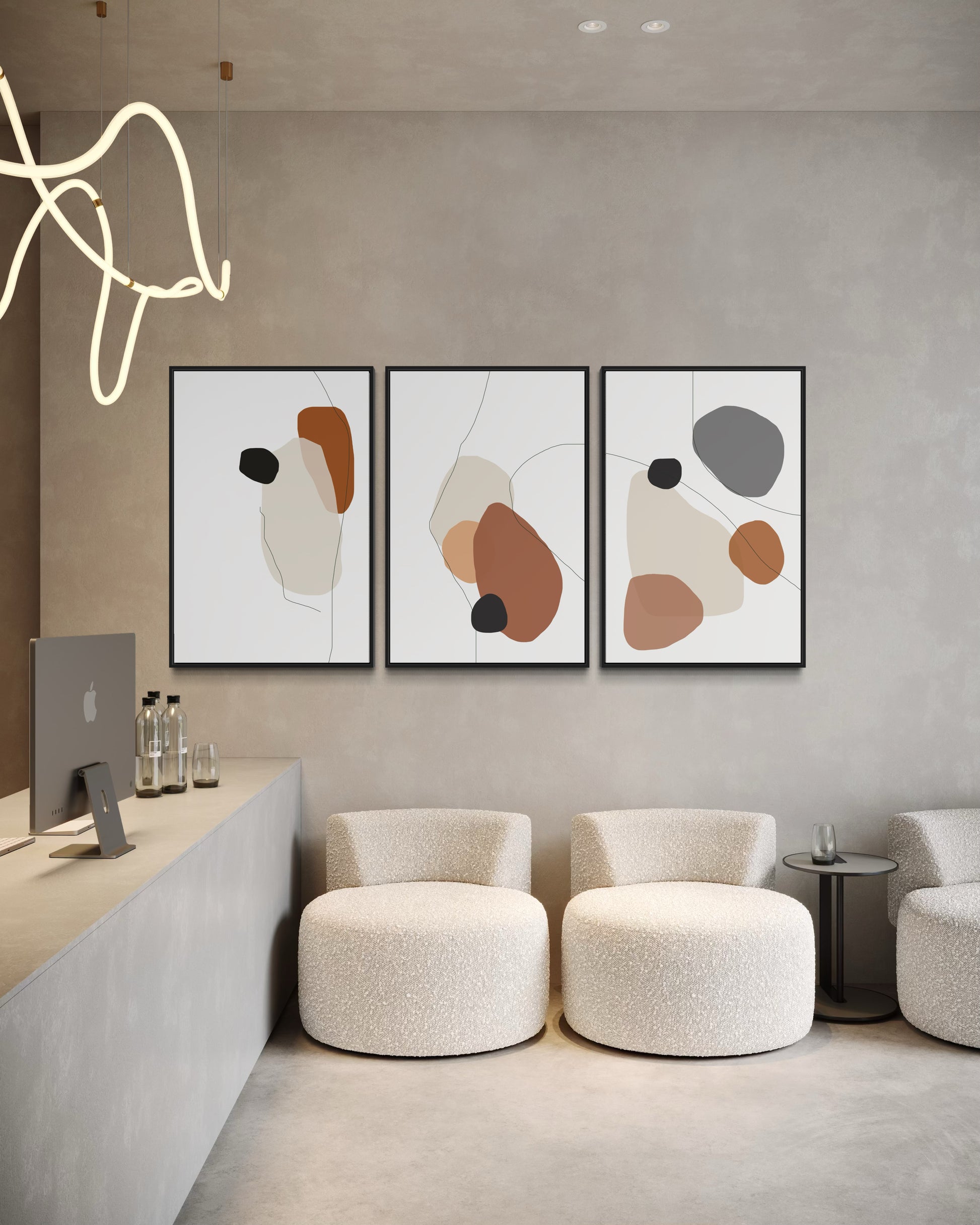 "ALIGNED" - Wall Art Set of 3 (Black Frame)