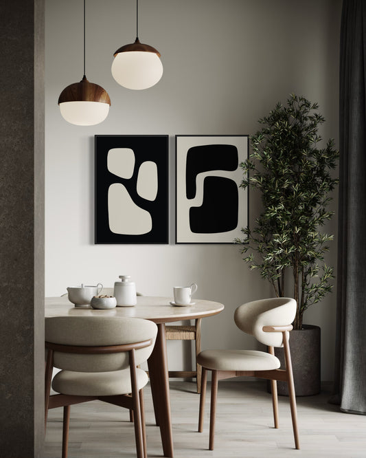 "JAPANDI 3" - Wall Art Set of 2 (Black Frame)