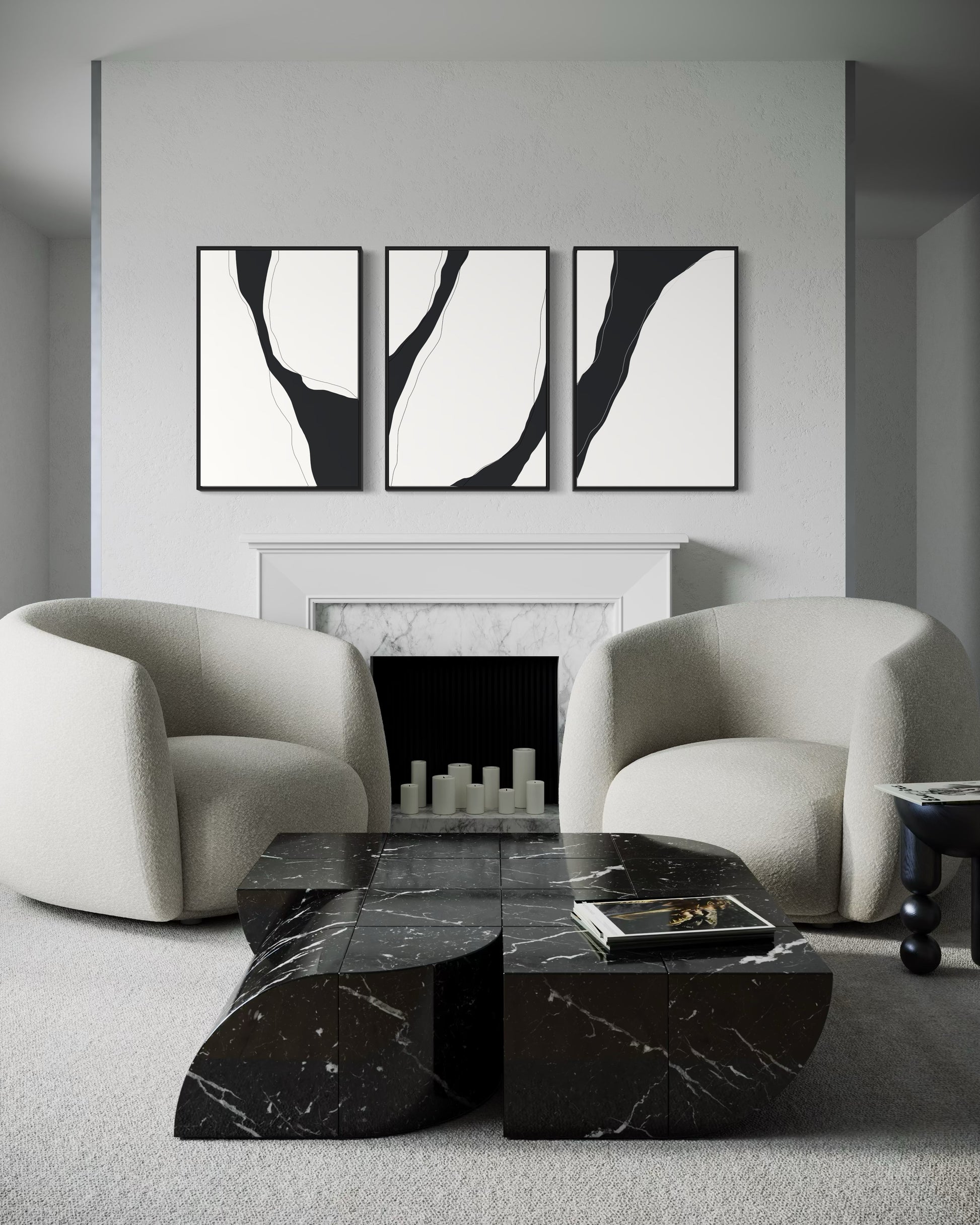 "MODERNICO" - Wall Art Set of 3 (Black Frame)