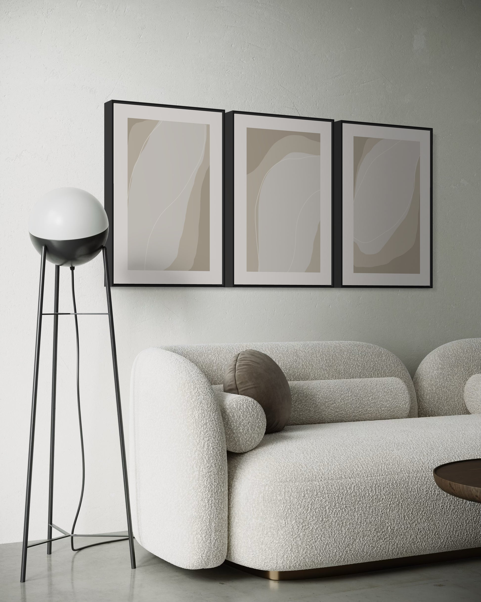 "SURROUNDING ENERGY" - Wall Art Set of 3 (Black Frame)
