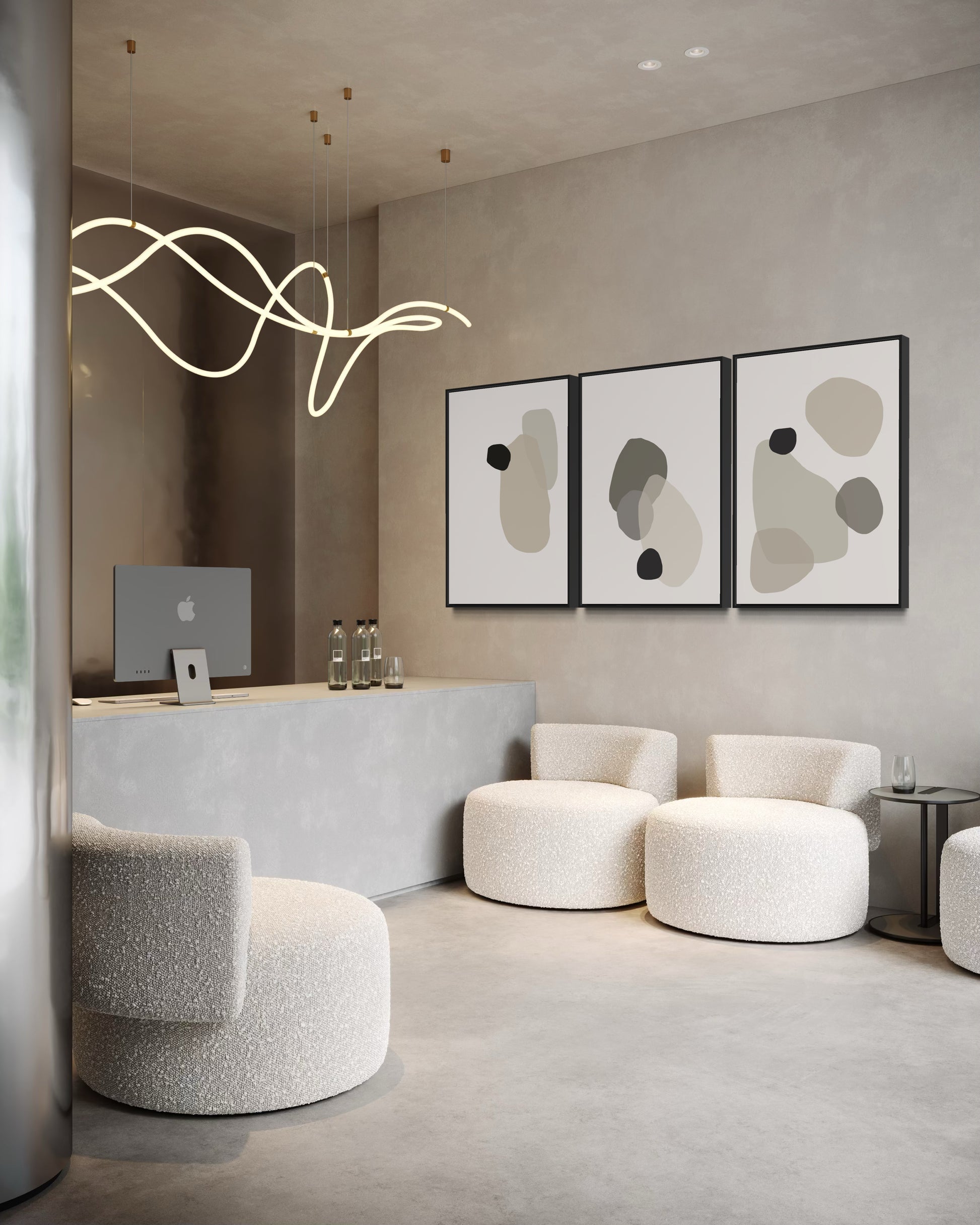 "LOFT" - Wall Art Set of 3 (Black Frame)